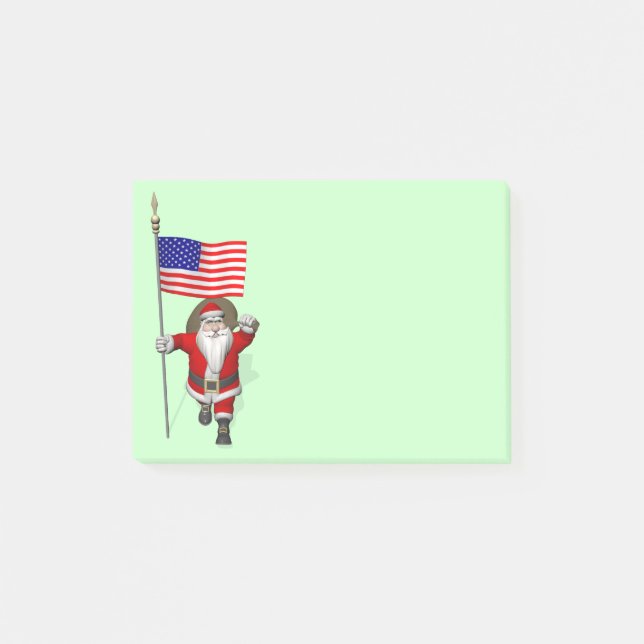 Santa Claus With Ensign Of The USA Post-it Notes (Front)