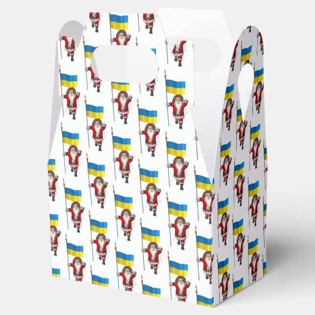 Santa Claus With Ensign Of Ukraine Favour Box (Opened)