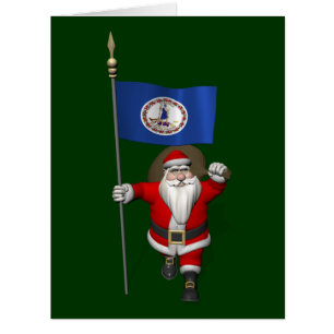 Santa Claus With Ensign Of Virginia