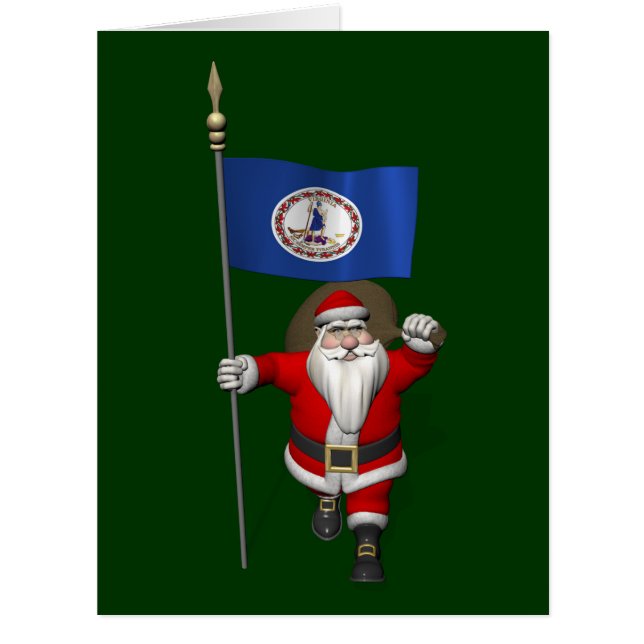 Santa Claus With Ensign Of Virginia (Front)