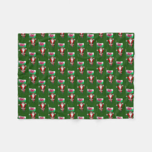 Santa Claus With Ensign Of Wales Fleece Blanket