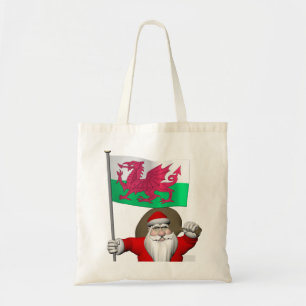 Santa Claus With Ensign Of Wales Tote Bag