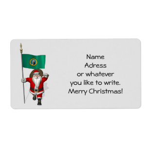 Santa Claus With Ensign Of  Washington