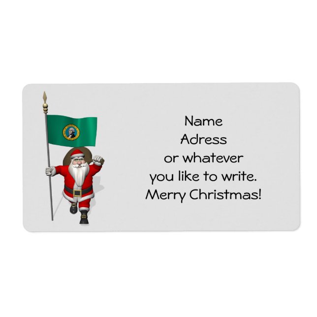 Santa Claus With Ensign Of  Washington (Front)