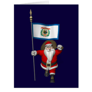 Santa Claus With Ensign Of West Virginia