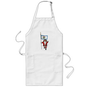 Santa Claus With Ensign Of West Virginia Long Apron