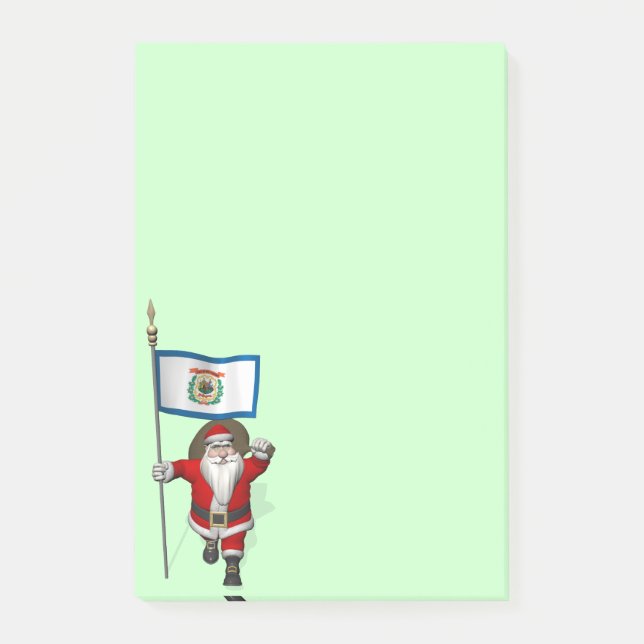 Santa Claus With Ensign Of West Virginia Post-it Notes (Front)