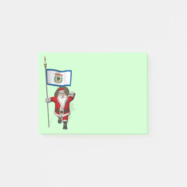 Santa Claus With Ensign Of West Virginia Post-it Notes (Front)