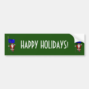 Santa Claus With Flag Of Alaska Bumper Sticker