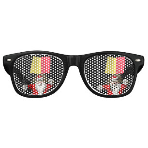 Santa Claus With Flag Of Belgium Retro Sunglasses