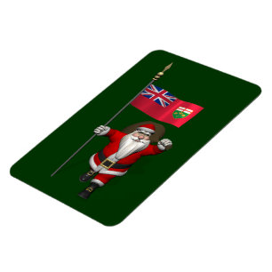 Santa Claus With Flag Of Ontario CDN Magnet