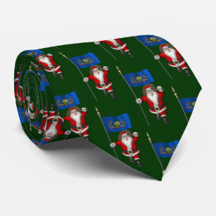 Santa Claus With Flag Of Pennsylvania Tie
