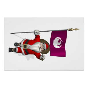 Santa Claus With Flag Of Phoenix AZ Poster