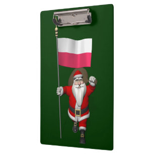 Santa Claus With Flag Of Poland Clipboard