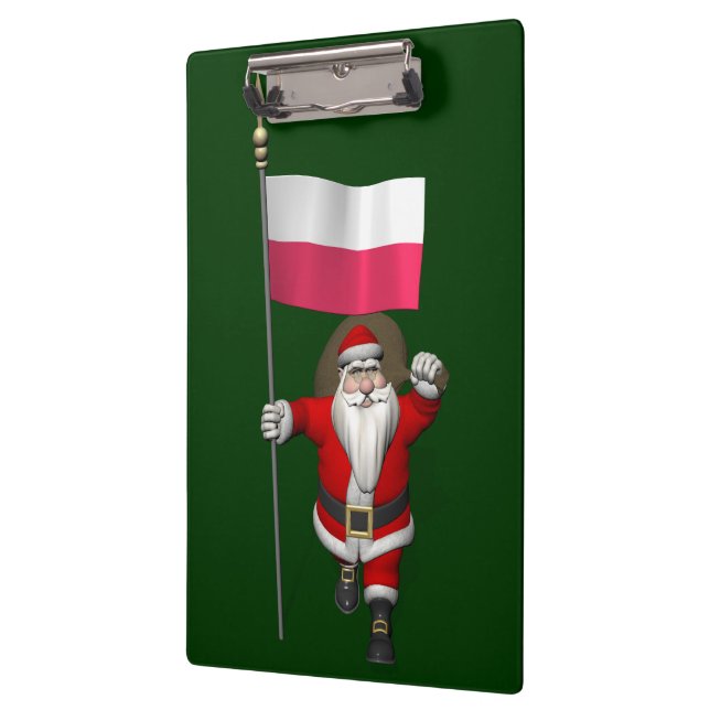 Santa Claus With Flag Of Poland Clipboard (Left)