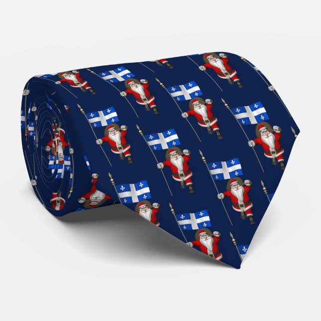 Santa Claus With Flag Of Québec Tie (Rolled)