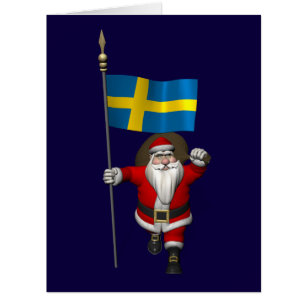 Santa Claus With Flag Of Sweden