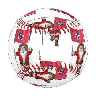Santa Claus With Flag Of Tennessee Baseball