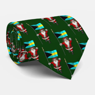 Santa Claus With Flag Of The Bahamas Tie