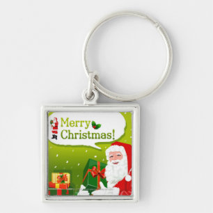 Santa Claus with gifts Key Ring