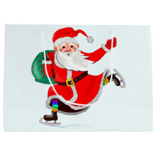 Santa Claus with Gifts Merry Christmas Gift Bags