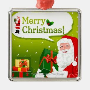 Santa Claus with gifts Metal Tree Decoration
