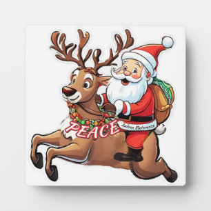 Santa Claus with Gifts of Peace Plaque