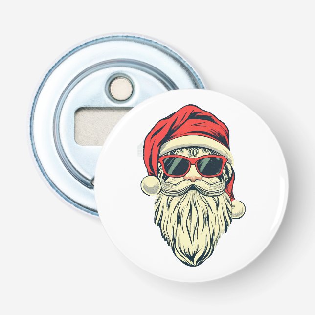 santa claus with glasses bottle opener (Front)