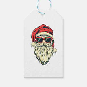 santa claus with glasses gift tags