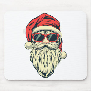 santa claus with glasses mouse pad