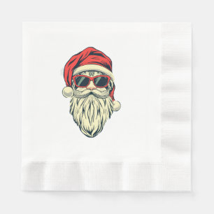 santa claus with glasses napkin