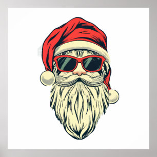 santa claus with glasses poster