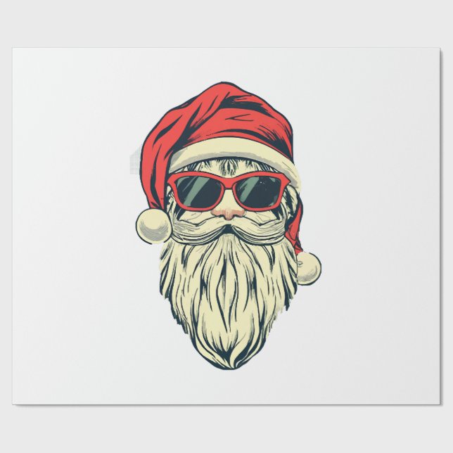 santa claus with glasses wrapping paper (Flat)