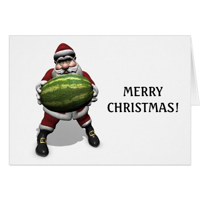 Santa Claus With Huge Watermelon (Front Horizontal)