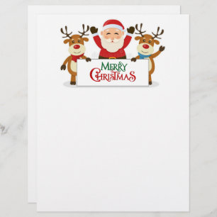 Santa Claus with is reindeer letterhead