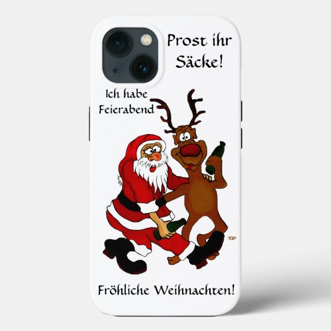 Santa Claus with moose Case-Mate iPhone Case (Back)
