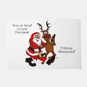 Santa Claus with moose - frohes Fest Doormat