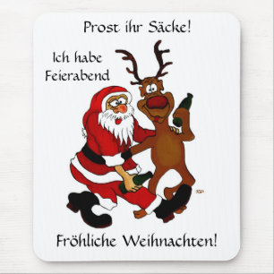 Santa Claus with moose Mouse Pad