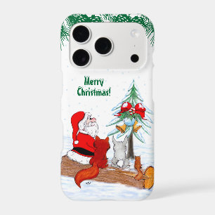 Santa Claus with Rabbit Fox and Squirrel