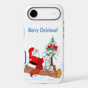 Santa Claus with Rabbit Fox and Squirrel