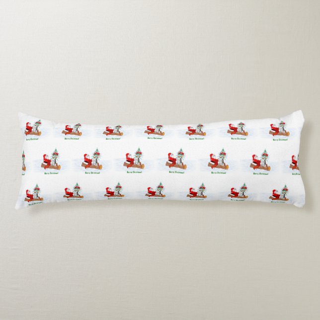 Santa Claus with Rabbit Fox and Squirrel Body Cushion (Front)