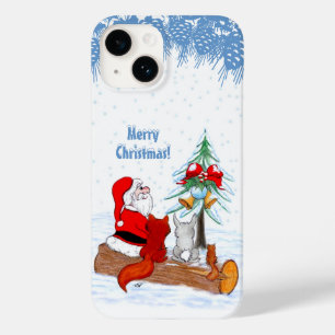 Santa Claus with Rabbit Fox and Squirrel Case-Mate iPhone 14 Case