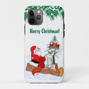Santa Claus with Rabbit Fox and Squirrel Case-Mate iPhone Case