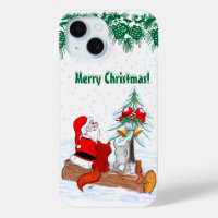 Santa Claus with Rabbit Fox and Squirrel