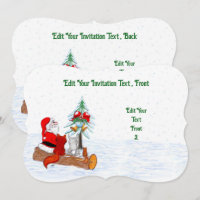 Santa Claus with Rabbit Fox and Squirrel