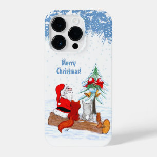 Santa Claus with Rabbit Fox and Squirrel iPhone 14 Pro Case