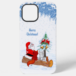 Santa Claus with Rabbit Fox and Squirrel iPhone 12 Pro Max Case