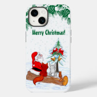 Santa Claus with Rabbit Fox and Squirrel