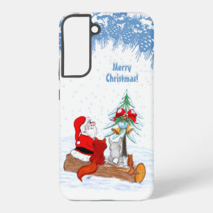 Santa Claus with Rabbit Fox and Squirrel Samsung Galaxy Case