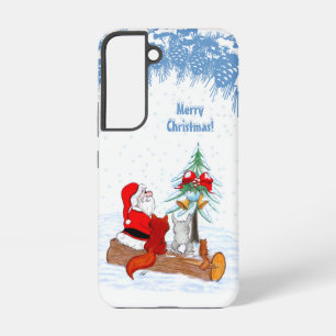 Santa Claus with Rabbit Fox and Squirrel Samsung Galaxy Case